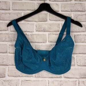 Understance Size 30I Anya Lace FlexWire Bra Peacock NWOT Teal Turquoise‎ Blue